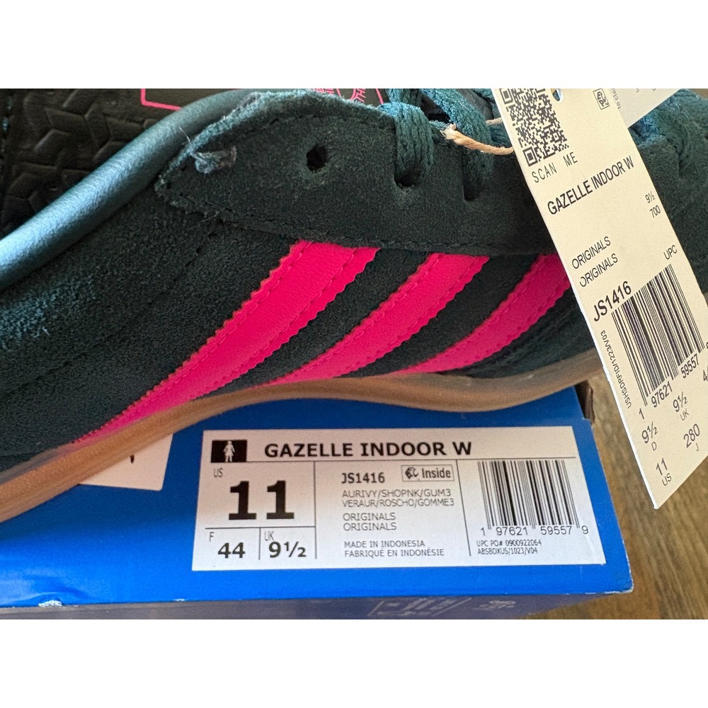 Adidas Gazelle Indoor Bliss Pink Purple Gum Sole Sneakers JS1416 Womens Size 11 - Picture 8 of 8